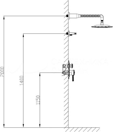 Душевая система Bronze de Luxe Windsor 10138DF