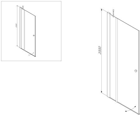 Душевая дверь в проем Am.Pm Inspire S W51G-E4D6-200-CT