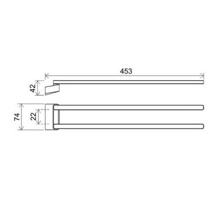 Полотенцедержатель двойной Ravak 10° X07P564
