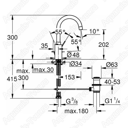 Смеситель для раковины Grohe Eurosmart Cosmopolitan 32830001