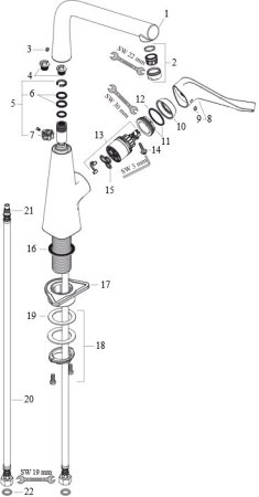 Смеситель Hansgrohe Metris для кухни 14822800