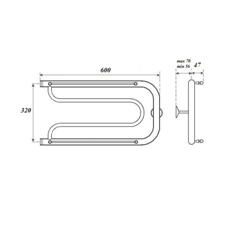 Полотенцесушитель водяной Point Фокстрот PN21336P 35x60 с полкой (хром)