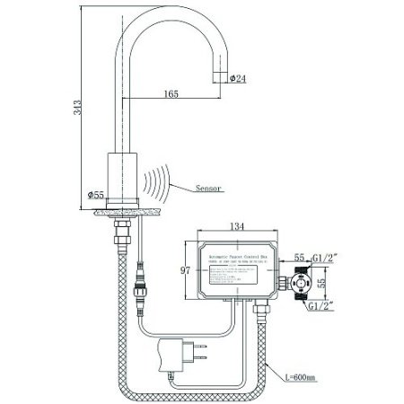 Смеситель Raiber Sensor RSF88198 для кухни (бесконтактный) (хром)