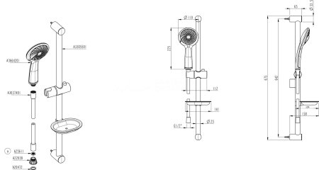 Душевой гарнитур Vitra Samba A45680WSA