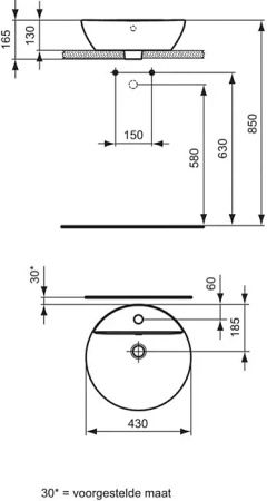 Раковина Ideal Standard Connect 43см E804001