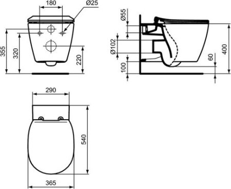 Унитаз подвесной Ideal Standard Connect Aquablade без смывного обода E047901