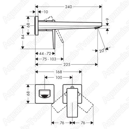 Смеситель Hansgrohe Metropol для раковины настенный (внешняя часть) 32526700