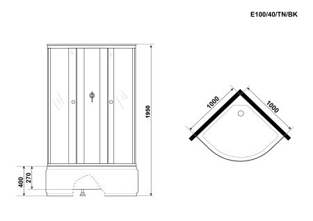 Душевая кабина Niagara Eco E100/40/TN/BK