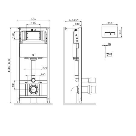 Инсталляция для унитаза Am.Pm Pro с пневматической клавишей Pro L I012704.9031