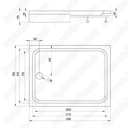 Душевой поддон Alex Baitler 120x90 AB12917H-1 Душевой поддон Alex Baitler 120x90 AB12917H-1