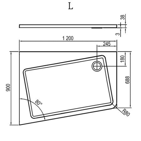 Душевой поддон Ravak Asymetric Pro 10° L 120x90 XA25G70101