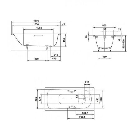 Стальная ванна Kaldewei Saniform Plus 180x80 с покрытием anti-slip 112830000001