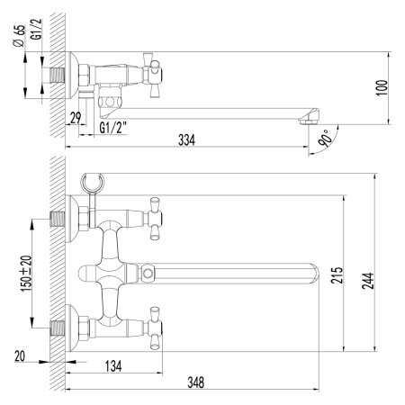 Смеситель Lemark Contour LM7451C для ванны