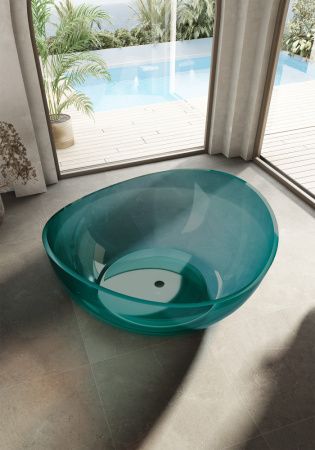 Прозрачная ванна Abber Kristall AT9705Aquamarin 150x150