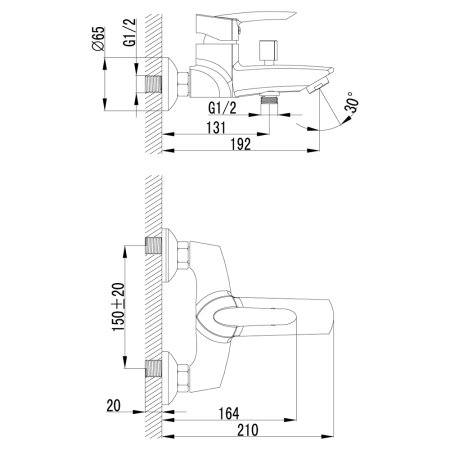 Смеситель Lemark Mars LM3502C для ванны