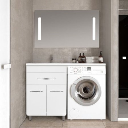 Тумба Style Line Валеро 120 (L) с раковиной Estet ЛС-00000578+СС-00000367