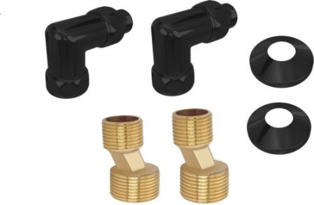 Уголок для п/с Aquatek 1/2x3/4 ш-г с отражателем и эксцентриком (пара) черный муар AQ 3020BL