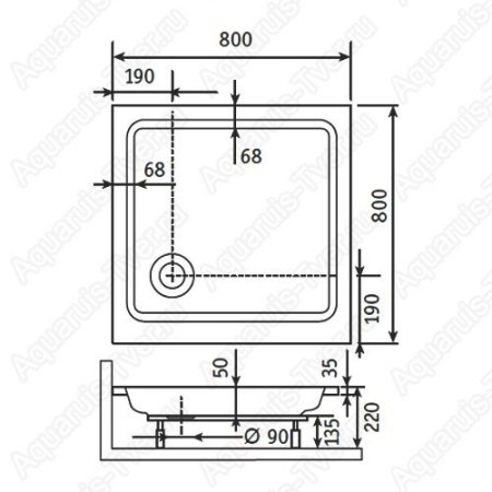 Душевой поддон RGW Style KV 80x80