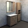 Шкаф-зеркало Comforty Марио 75см дуб темный