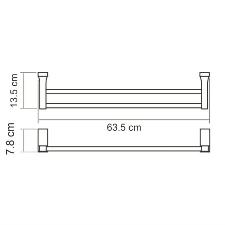 Полотенцедержатель двойной WasserKRAFT Lopau K-6040