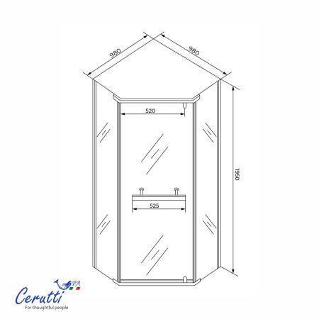 Душевой уголок Cerutti Spa 100x100 CHIKA ZP101BF