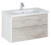 Тумба с раковиной Roca Ronda 70см бетон/белый матовый ZRU9303003