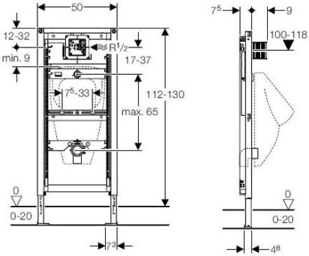 Инсталяция для писсуара Geberit Duofix