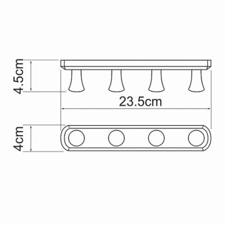 Планка WasserKRAFT K-1074 4 крючка