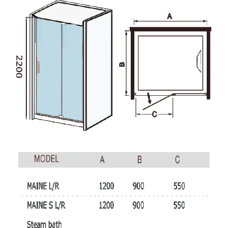 Душевая кабина WeltWasser Maine 120х90 R