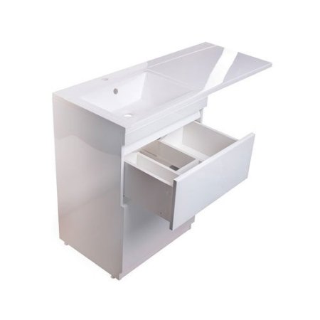 Тумба Style Line Даймонд 120 (L) с раковиной Estet СС-00000559+СС-00000367