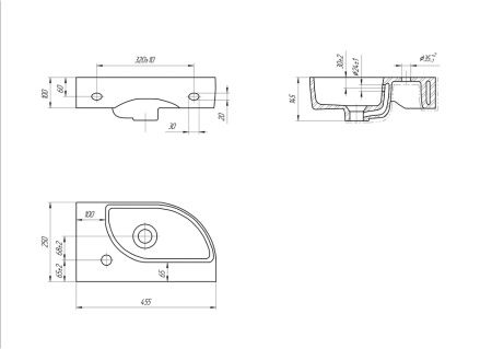 Раковина Cersanit Cameo 45.5 (R) S-UM-CAM45/1-w