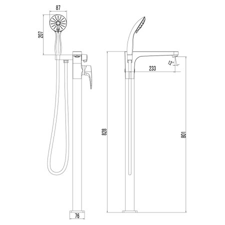 Смеситель Lemark Shift LM4344C для ванны