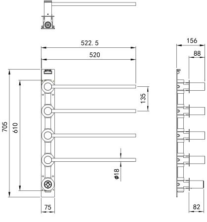 Полотенцесушитель электрический Wonzon & Woghand München 52x70 П4 темный графит WW-A354-GM