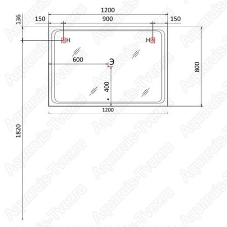 Зеркало Raval Forte 120см с LED подсветкой