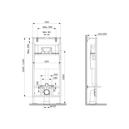 Инсталляция Am.Pm MasterFit для подвесного унитаза I012710