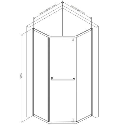 Душевой уголок Am.Pm Gem 90x90 W90G-405-9090-BT