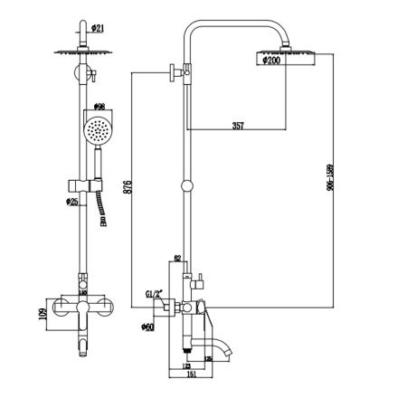 Душевая система Fmark (графит) FS8245Q