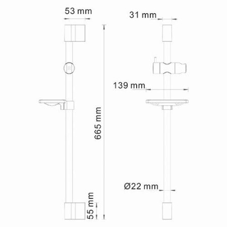 Штанга для душа WasserKRAFT A063 66см