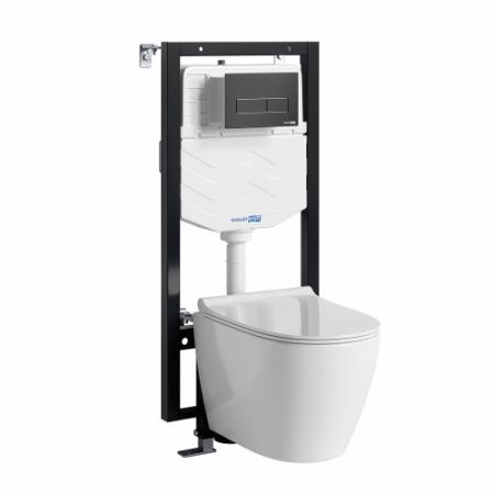 Инсталляция WasserKRAFT Vils с унитазом WasserKRAFT Mindel с микролифтом 56TLT.010.ME.MB03.H002