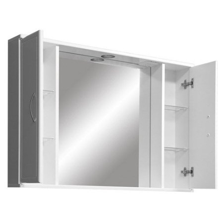 Шкаф-зеркало Stella Polar Концепт 100см белый глянец