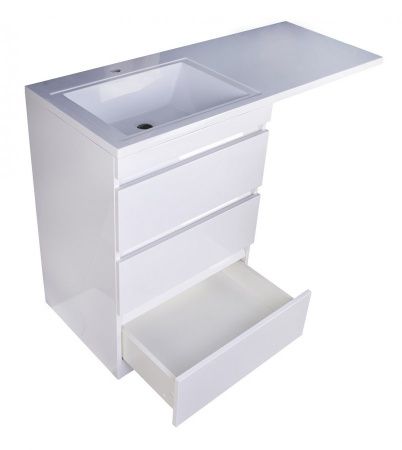 Тумба Style Line Даллас 130 (L) с раковиной Estetus СС-00000558+СС-00002391