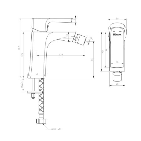 Смеситель Lemark Ursus для биде с донным клапаном LM7208BL