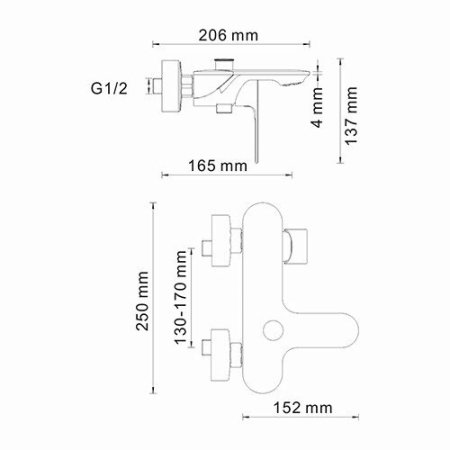 Смеситель WasserKRAFT Dinkel 5801 для ванны