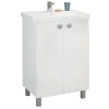Тумба с раковиной Comforty Флоренция 60см белый глянец
