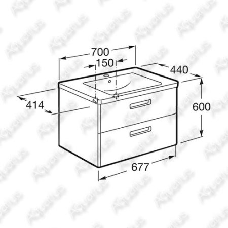 Тумба с раковиной Roca Gap 70см белый глянец ZRU9302878