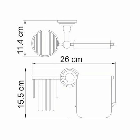 Держатель т/б и освежителя WasserKRAFT Isar K-7359 (темная бронза)