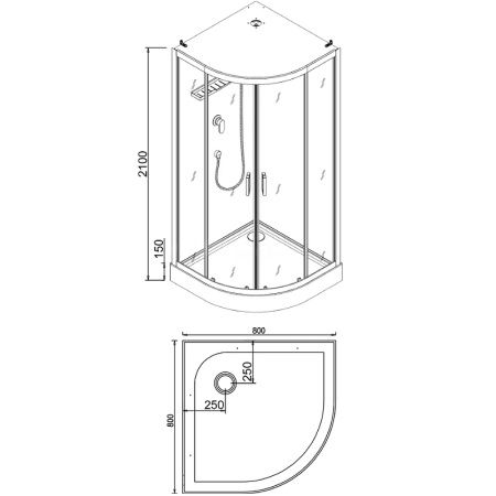 Душевая кабина Esbano ESE-80CR 80x80 ESKE80CR