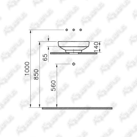Раковина Vitra Water Jewels 40см встаиваемая сверху/встаиваемая снизу белая