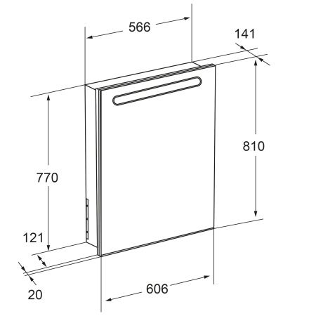 Шкаф-зеркало Roca Victoria Nord 60см (L) белый