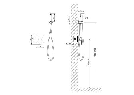 Смеситель Aquatek Оберон для гигиенического душа AQ1219BG Смеситель Aquatek Оберон для гигиенического душа AQ1219BG